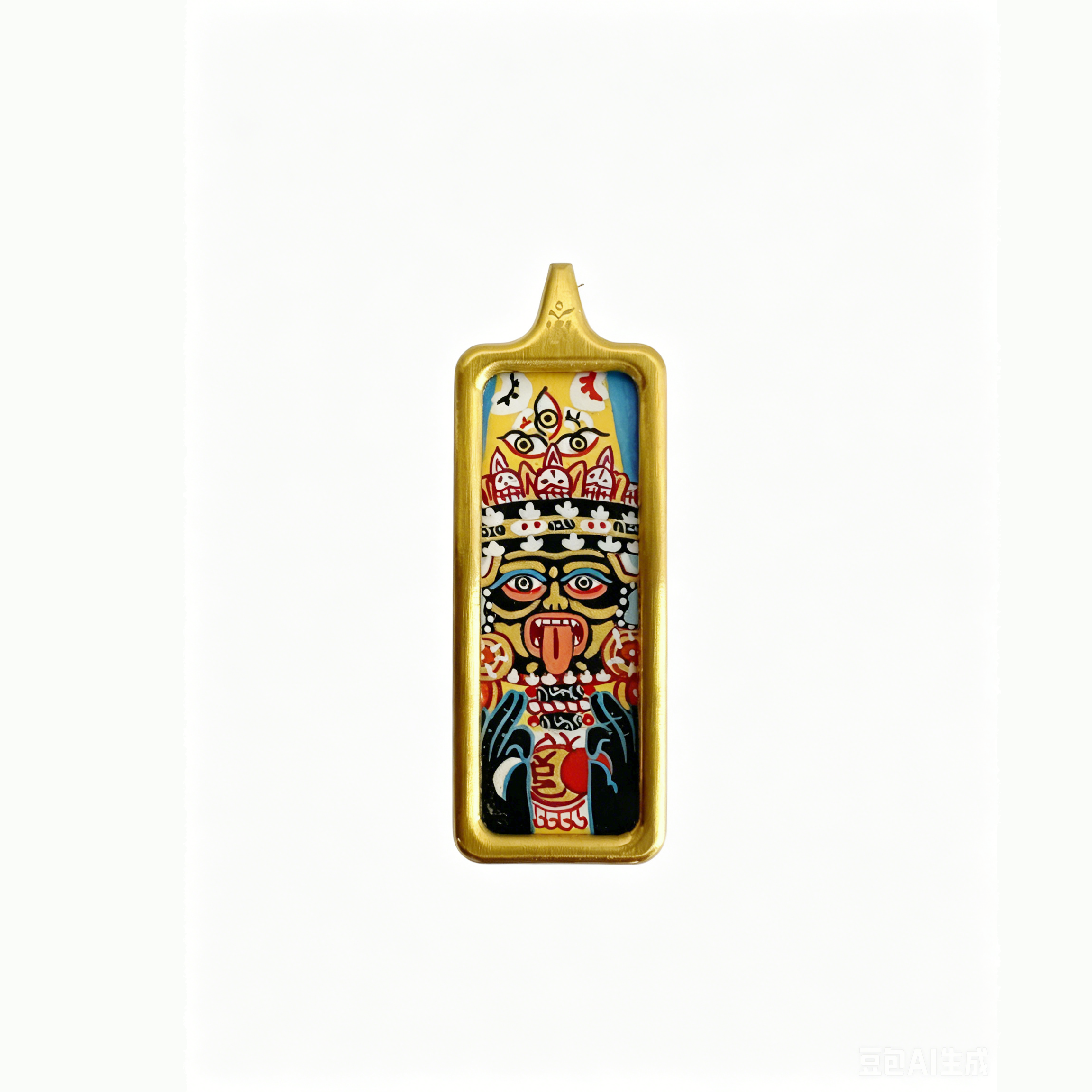 Hand-painted Portable Zhaxi Lhamo Mini Thangka Pendant