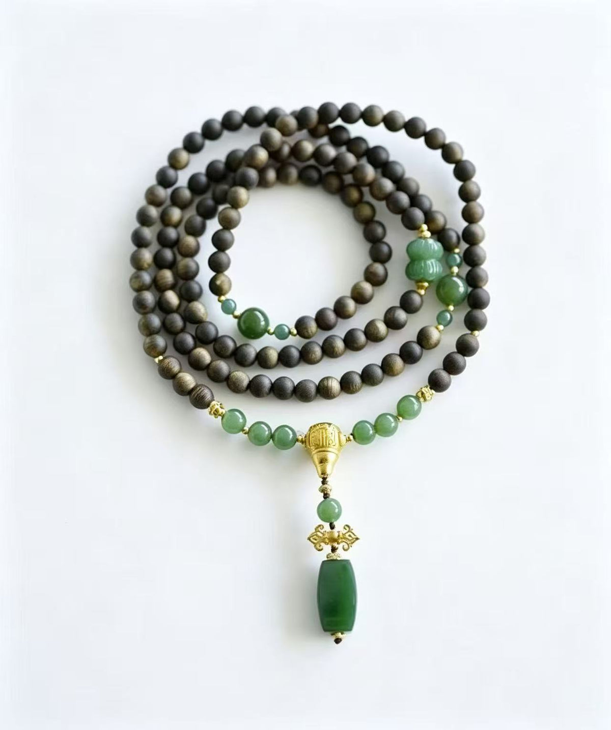 Qi-Nan Agarwood & Jasper Mala 108 Beads