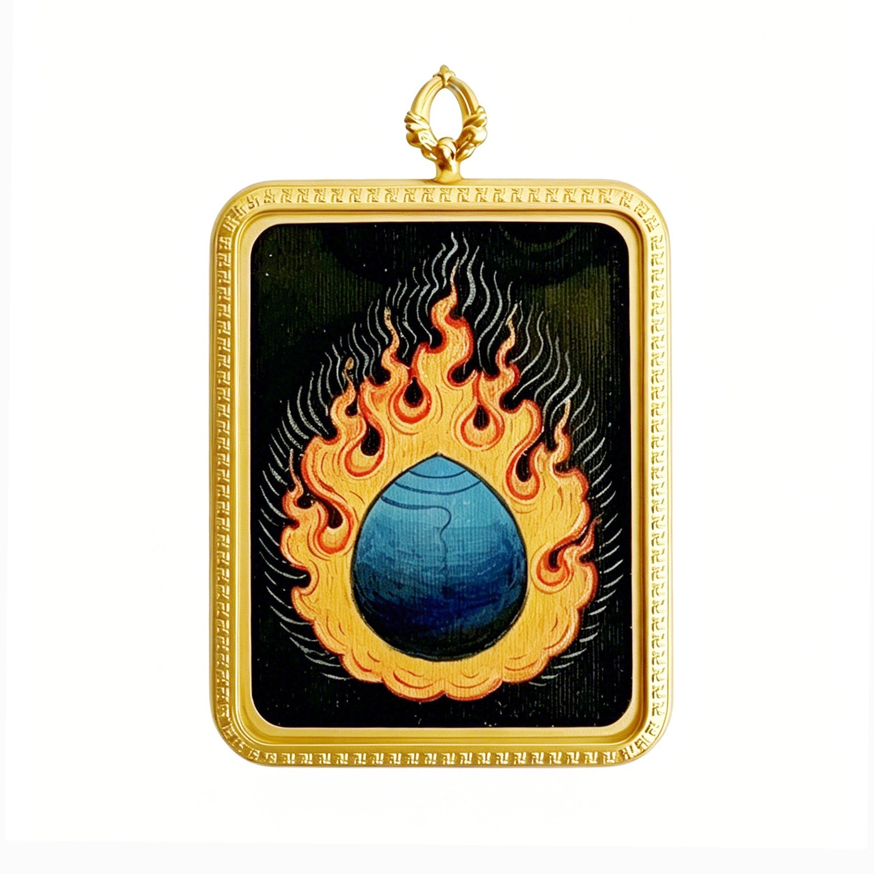 Hand-painted Precious Treasure Mini Thangka Pendant