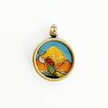 Hand-painted Sunlit Mount Kailash Mini Thangka Pendant