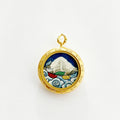 Hand-painted Mount Kailash with Auspicious Clouds Mini Thangka Pendant