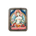 White Tara · Mini Thangka Pendant