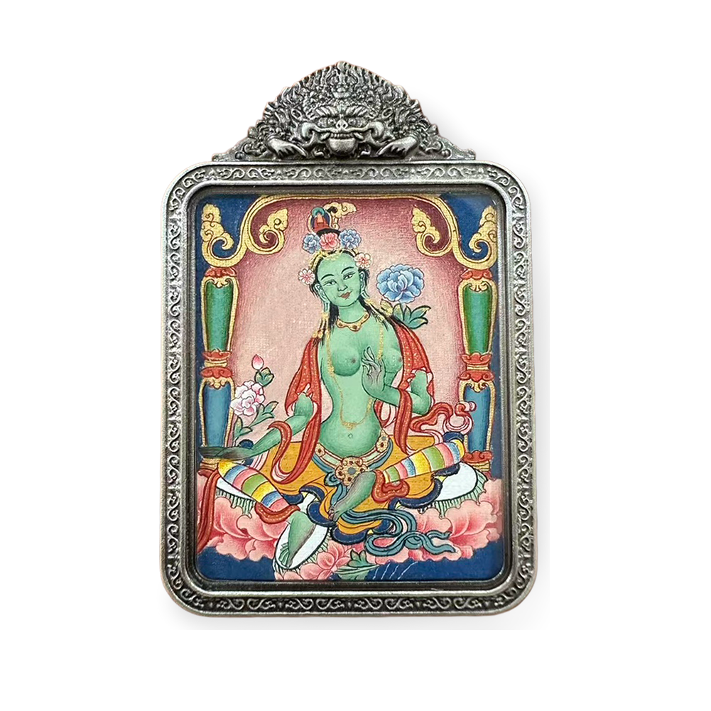 Green Tara · Mini ThangkaPendant