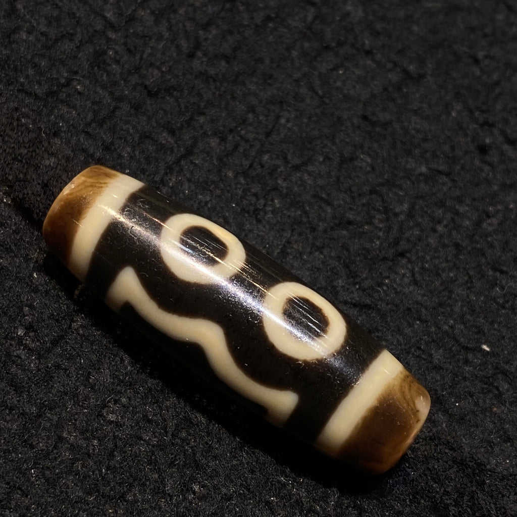 Vintage Three-Eye Dzi Bead