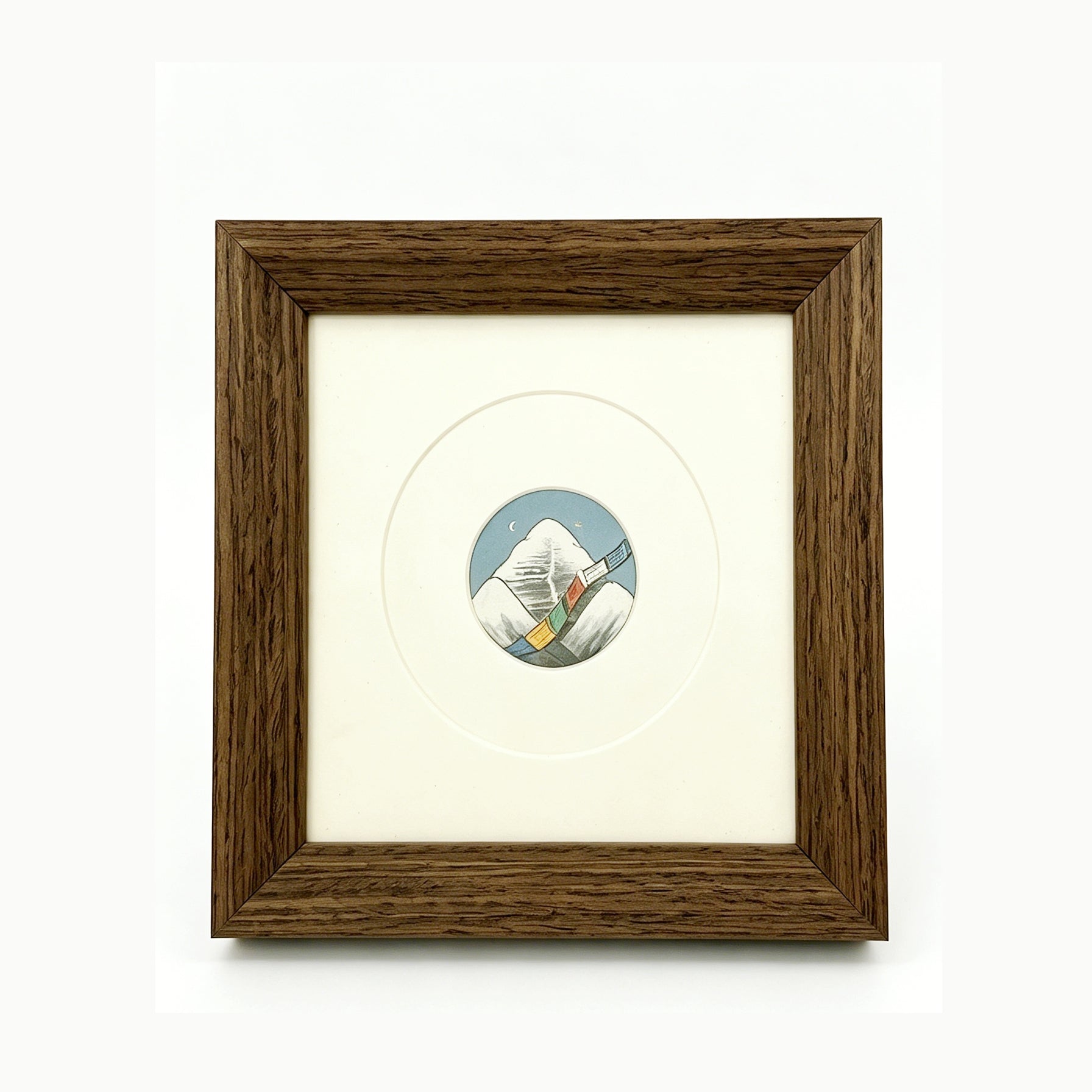 Hand-painted Mount Kailash Snow Mountain & Prayer Flags Desktop Ornament