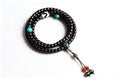 Cinnabar-Treated Star-Moon & Dzi Mala 108 Beads